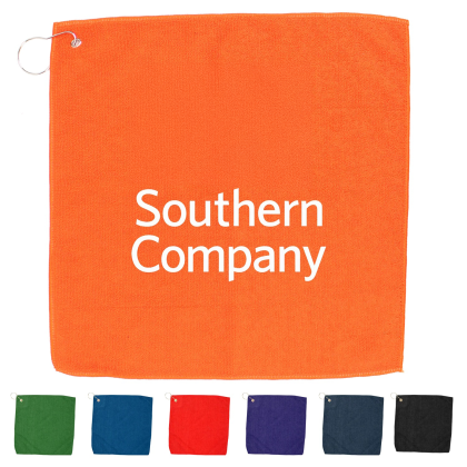 Custom 15" X 15" RPET Hemmed Golf Towel with Hook & Grommet - All Colors Custom 15" X 15" RPET Hemmed Golf Towel with Hook & Grommet - All Colors