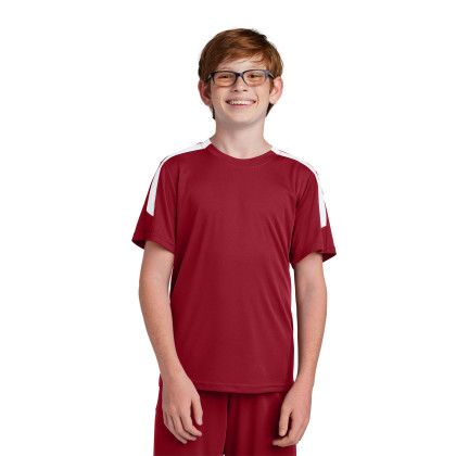 Custom Sport-Tek Youth Competitor United Crew - Deep Red/White Custom Sport-Tek Youth Competitor United Crew - Deep Red/White