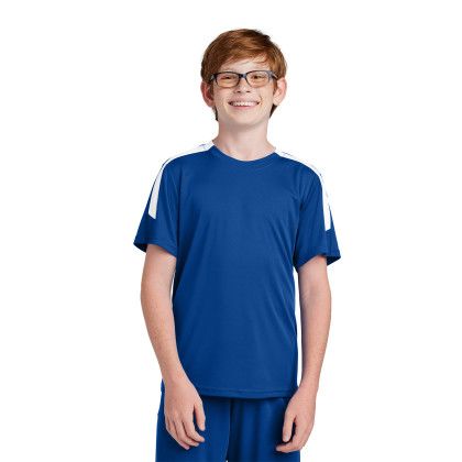 Custom Sport-Tek Youth Competitor United Crew - True Royal/White Custom Sport-Tek Youth Competitor United Crew - True Royal/White