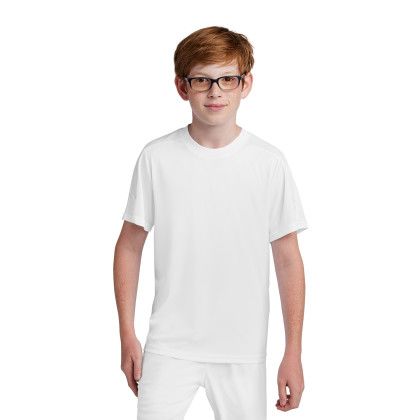Custom Sport-Tek Youth Competitor United Crew - White/White Custom Sport-Tek Youth Competitor United Crew - White/White