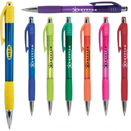 Custom Krypton Translucent Matching Gripper Pen - All Colors 