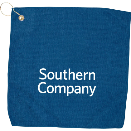 Custom 15" X 15" RPET Hemmed Golf Towel with Hook & Grommet - Royal Blue Custom 15" X 15" RPET Hemmed Golf Towel with Hook & Grommet - Royal Blue