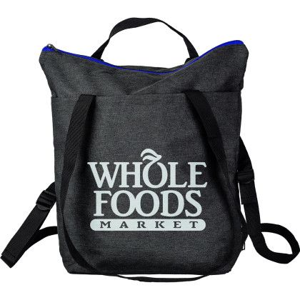 Custom Eco-Conscious 10" x 4" x 15"RPET Tote/Backpack - Blue