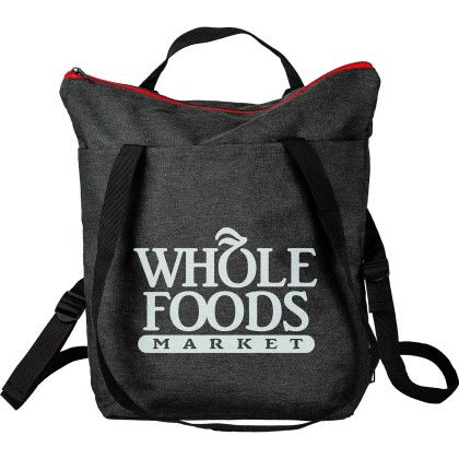 Custom Eco-Conscious 10" x 4" x 15"RPET Tote/Backpack - Red