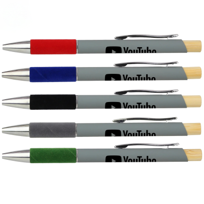 Custom Recycled Aluminum Pen Featuring a Velvet Grip - All Colors 