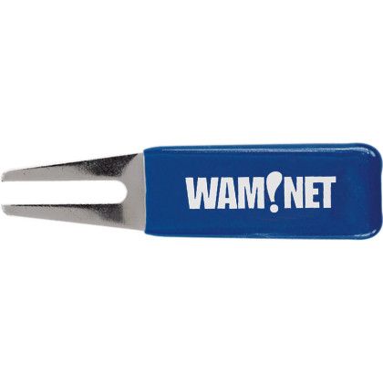 Custom Rubberized Stainless Golf Tool - Blue Front Custom Rubberized Stainless Golf Tool - Blue Front