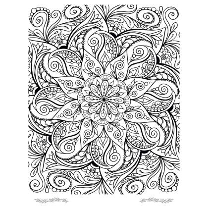 Custom Good Value Floral Bliss Adult Coloring Book - Design 7