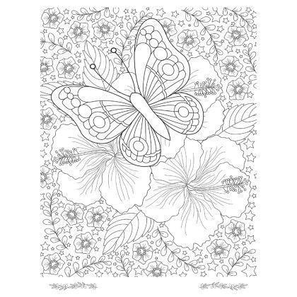 Custom Good Value Floral Bliss Adult Coloring Book - Design 10