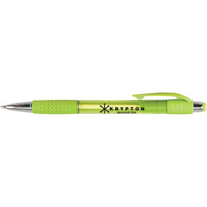 Custom Krypton Translucent Matching Gripper Pen - Chartreuse 