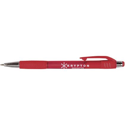 Custom Krypton Translucent Matching Gripper Pen - Red 