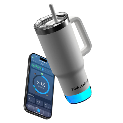 Custom HidrateSpark PRO 2 Smart Tumbler - 30 oz - White Side View 