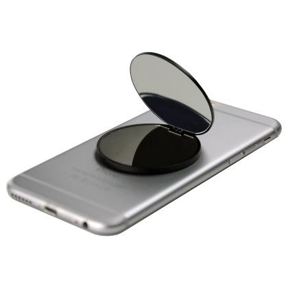 CUstom iShine 5x Mirror & Phone Stand - Black Lifestyle View 