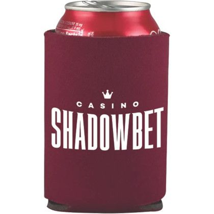 Custom Budget Collapsible Foam Can Cooler Holder-1 Side - Burgundy 