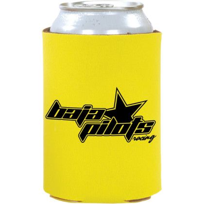 Custom Collapsible Foam Can Cooler Holder-2 Sides - Yellow 