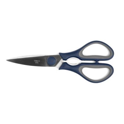 Custom Kitchen Scissors with Magnetic Holder - Navy Back View 