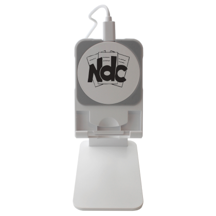 Custom iStand Plus with Removable 15W MagSecure Wireless Charger - White 