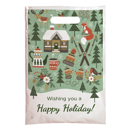 Custom Christmas Scatter Design 4 Plastic Bag - 9" x 13" - Back Custom Christmas Scatter Design 4 Plastic Bag - 9" x 13" - Back