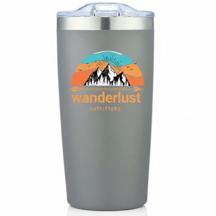 Custom Full Color Adventure Powder Tumbler 20 oz - Gray