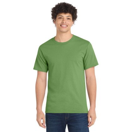 Custom Port & Co Essential Tee - Dill green - Front