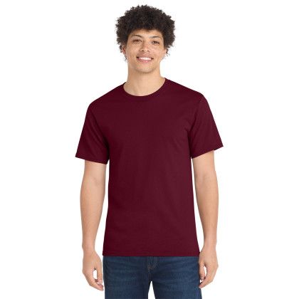 Custom Port & Co Essential Tee - Cardinal - Front