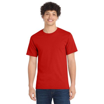 Custom Port & Co Essential Tee - Fiery red - Front