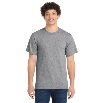 Custom Port & Co Essential Tee - Athletic heather - Front