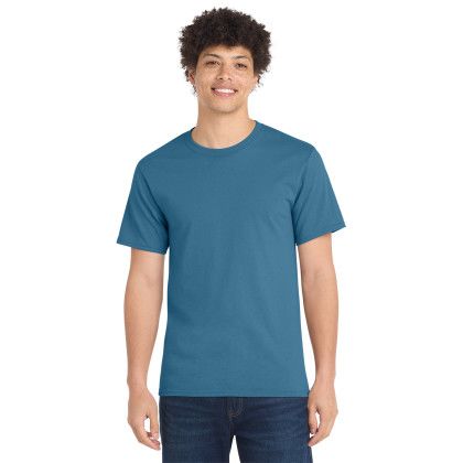 Custom Port & Co Essential Tee - Colonial blue - Front