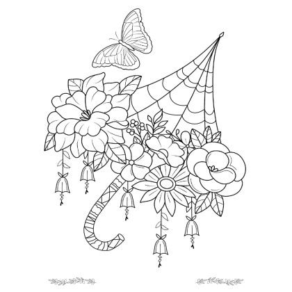 Custom Good Value Floral Bliss Adult Coloring Book - Design 12