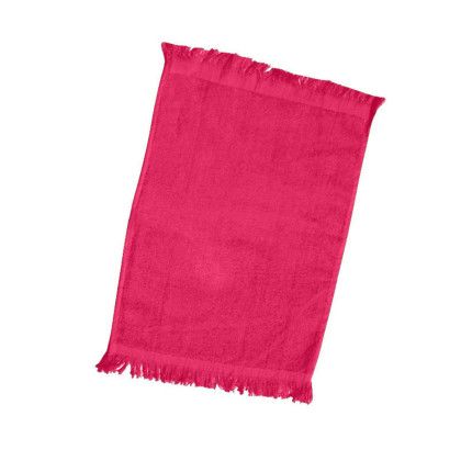 Custom Velour Fingertip Towel w/ Hemmed Ends 11" X 18" Towels - Hot Pink