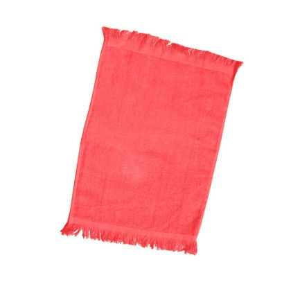 Custom Velour Fingertip Towel w/ Hemmed Ends 11" X 18" Towels - Red 
