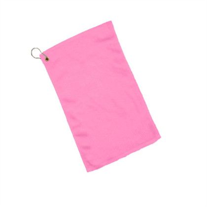 Custom Velour Fingertip Towel w/ Hemmed Ends 11" X 18" Towels - Pink