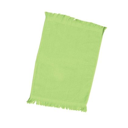 Custom Velour Fingertip Towel w/ Hemmed Ends 11" X 18" Towels - Lime Green 