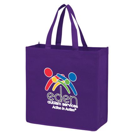 Custom Recession Buster Tote Bag - Reinforced -4-Color Process - Medium - Purple 
