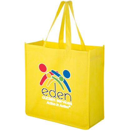 Custom Recession Buster Tote Bag - Reinforced -4-Color Process - Medium - Yellow 