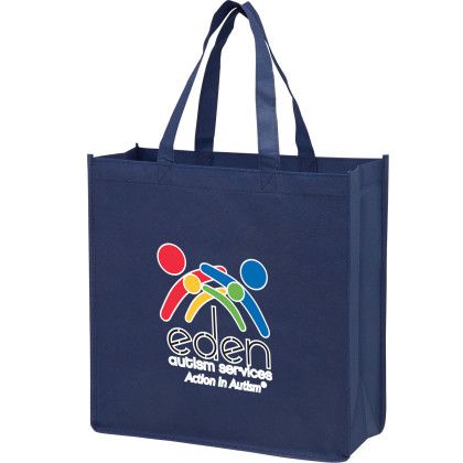 Custom Recession Buster Tote Bag - Reinforced -4-Color Process - Medium - Navy 