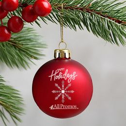 Custom 3.25" Satin Finish Round Shatterproof Ornament with Logo