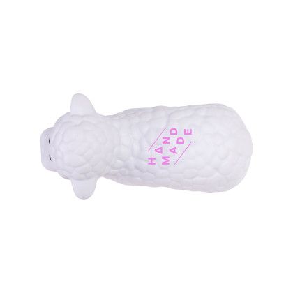 Custom Sheep Shape Stress Ball - White 
