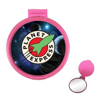 Custom Round Compact Mirror - Pink Custom Round Compact Mirror - Pink