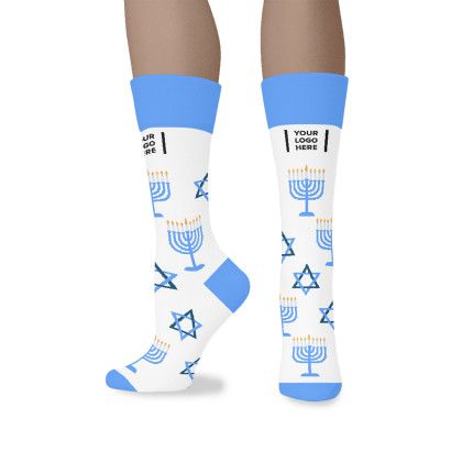 Custom Sock Club Hanukkah Flagship Cotton Crew - Side View 