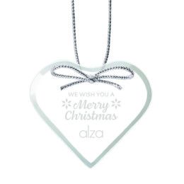 Custom Jade Ornament Heart - Etched - Clear
