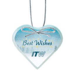 Custom Jade Ornament Heart - Full Color - Clear