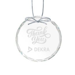 Custom Optical Ornament Round - Etched - Clear