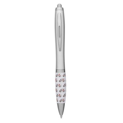 Custom Healthcare First Responder Ambulance Recycled ABS Ballpoint Pen - Silver Front View 