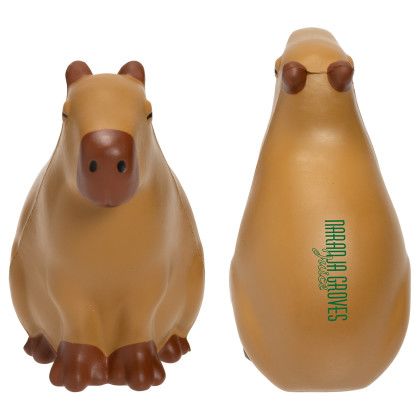Custom Capybara Stress Reliever - Brown Front and Back View 