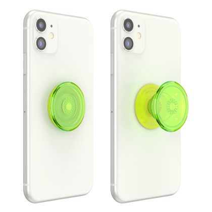 Custom PopSockets PopGrip Chroma - Translucent Neon Green Lifestyle View 
