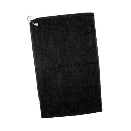Custom Large Velour Golf Towel - Black Custom Large Velour Golf Towel - Black