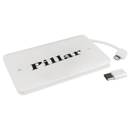 Custom iTwist 4,000mAh 4-in-1 Power Bank - White Side View Custom iTwist 4,000mAh 4-in-1 Power Bank - White Side View