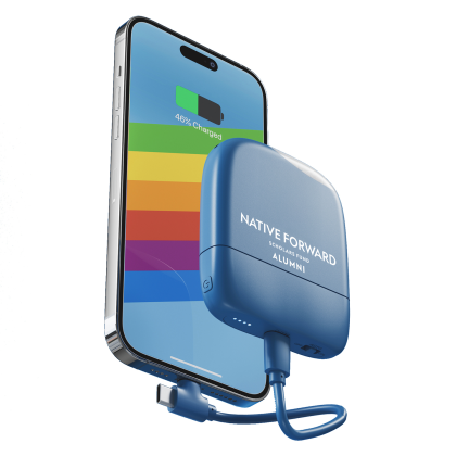 Custom Xoopar ice-p 5,000mAh Power Bank - Blue In Use  