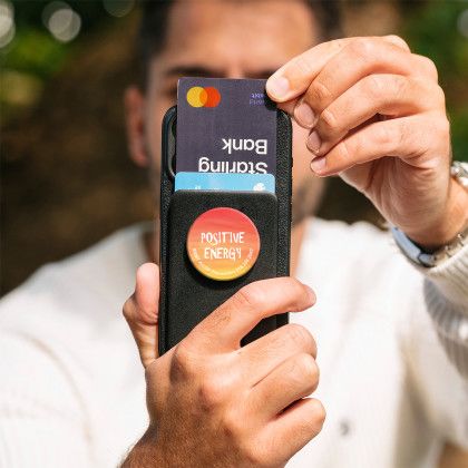 Custom Pop Wallet Plus Lite - Black Lifestyle View 