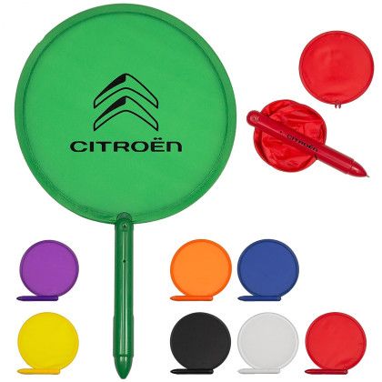 Custom Recycled 3-in-1 Hand Fan Pen - All Colors 
